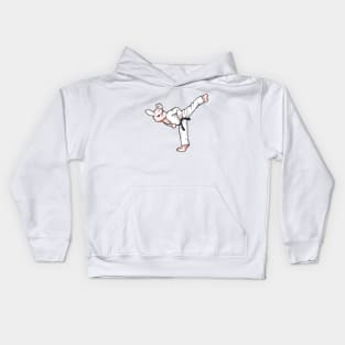 Cartoon Hase doing Hapkido Kids Hoodie